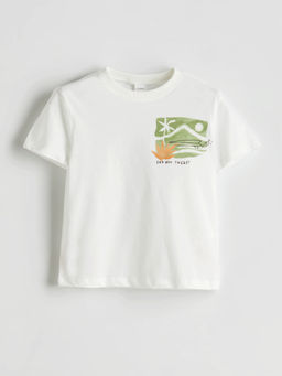 Bisiklet Yaka Bask?l? Erkek ?ocuk Ti??rt