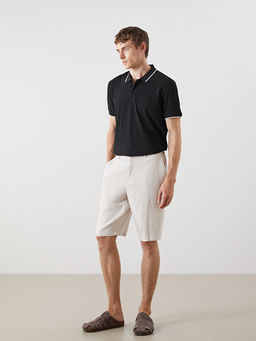 Polo Yaka ?izgili Erkek Dokulu Ti??rt