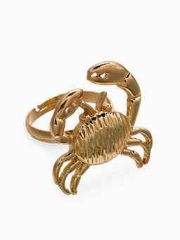 Кольцо "Краб", безразмерное, цвет золото
