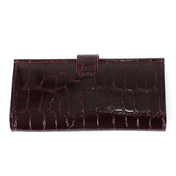 Портмоне женское Croco-ПР-950 с хлястиком натуральная кожа 2 отд, 13 карм, бордо скат (67) 202854  фото 2