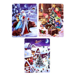 Набор пазлов в рамке «Здравствуй, Новый год», 35, 42, 54 детали, в пакете