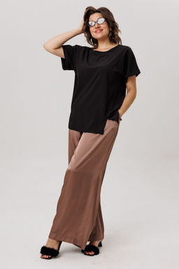 Топ ANELLI 1576 черный кофе  фото 6