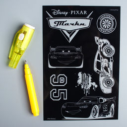 Набор для рисования в темноте «Магия света», Тачки