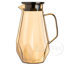 Кувшин Консул заварочный, стекло 1700 мл, крышка - металл, грани/карамель - Fujian Province Guang Fu Tea фото 2