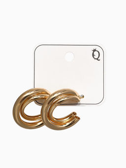 Серьги металл Переплетение тренд, цвет золото - Qf фото 3