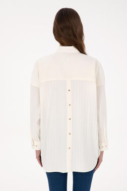 Kad_n Krem Uzun Kollu Oversize Desenli G_mlek - U.s. polo assn фото 5