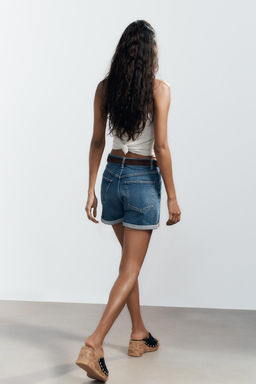 HIGH-WAIST MOM FIT TRF BERMUDA SHORTS - Zara фото 13