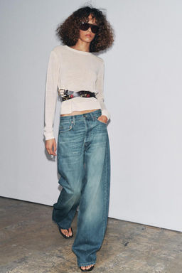 JEANS ZW COLLECTION RELAXED MID-WAIST - Zara фото 3