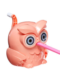 Точилка для карандашей механическая Calligrata «Сова», с контейнером, персиковая