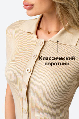 Женское платье-поло в рубчик Happy Fox  фото 5