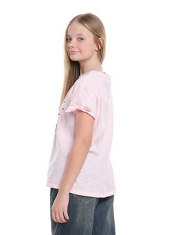 Футболка с принтом для девочки UD 5114 розовый - Mini maxi фото 5