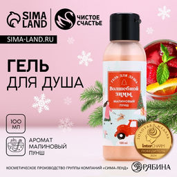 Гель для душа Волшебной зимы, 100 мл, аромат малиновый пунш, Чистое счастье