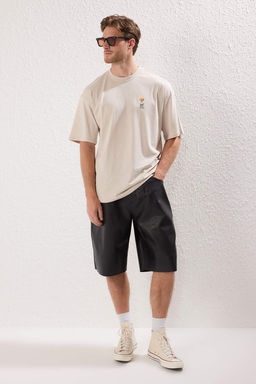 TRENDYOL MAN Siyah Unisex Regular/Normal Kesim Ay?c?k Bask?l? %100 Pamuklu T-Shirt TMNSS25TS00161 - Trendyolmilla фото 34
