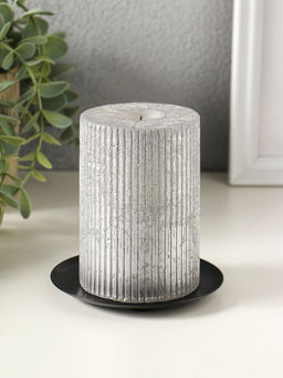 Металлический подсвечник плоский «Чашка», 10 см, чёрный