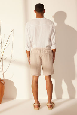 Tas %100 Keten Regular Fit Beli Lastikli Sort TMNSS24SR00050