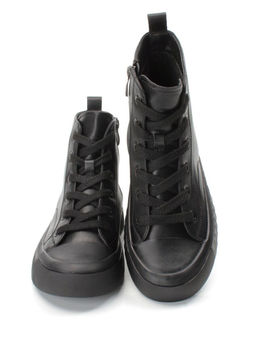 04-YSN2285-1 BLACK Ботинки женские зимние (натуральная и искусственная кожа, шерсть)