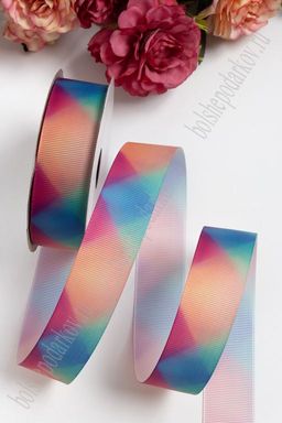 Лента репсовая 2,5 см "Радуга №2" SF-1288-2