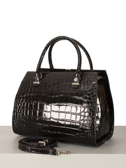 LACCOMA сумка НИ0621-черный натуральная кожа хлопок фото 2