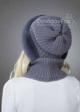 Шапка Ника норка трикотаж слива