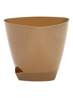 Кашпо с прикорневым поливом 4 л  D-22 см, H-20 см бежевый "Элеганс"