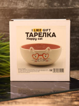 Тарелка керамическая Happy cat, 14х6,6 см