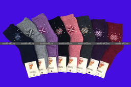 Цена за 12 пар. Носки детские собачья шерсть внутри махра на девочек арт. 5302 25-30 ( 16-17 см) - For you фото 2