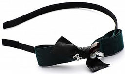 Ободок Бантик с ленточкой PU0325 изумруд