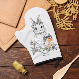 Варежка-прихватка Доляна Сладкой жизни 20х28 см, 35% хл, 65% пэ, ватин 250 г/м2