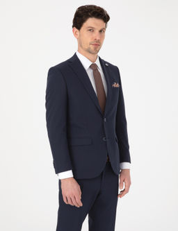 Lacivert Ex. Slim Fit Tak_m Elbise