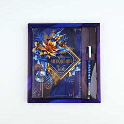 Подарочный набор новогодний, ежедневник А5, 80 листов, ручка синяя паста «Чудесных мгновений»