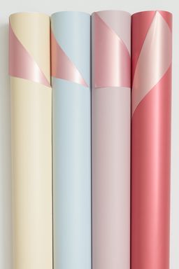 Пленка двухсторонняя для цветов в рулоне 58 см*10 м (SF-7059) светло-желтый/розовый №248 - Больше подарков фото 2