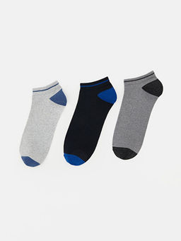 Renk Bloklu Erkek Patik ?orap 3l?