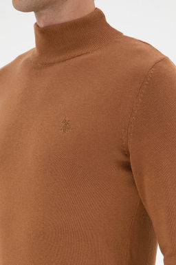 Erkek Slim Fit Bo_azl_ Camel Basic Kazak - U.s. polo assn фото 7