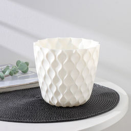 Горшок для цветов с поддоном Wave, 1.4 л, d=14.5 см, пластиковый, белоснежный - Simaland фото 2