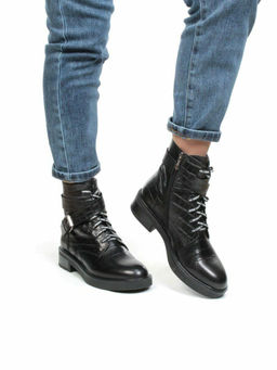 01-CH8361-21B100M BLACK Ботинки демисезонные (натуральная кожа, байка)