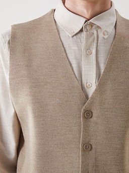 Standart Kal?p V Yaka Erkek Triko Yelek