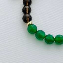 Браслет из Агата тон. и Раухтопаза с подвеской 17 см - Радуга самоцветов фото 4