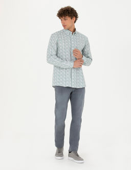 Рубашка Pierre Cardin Regular Fit мятная с длинным рукавом