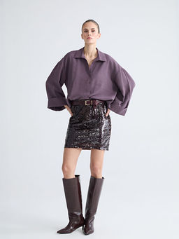 Beli Fermuarl? Pul Payetli Mini Etek