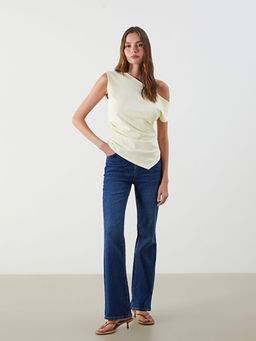 Crop Flare Kad?n Jean Pantolon