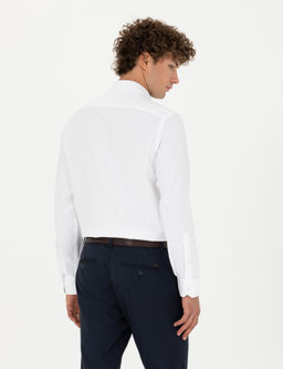Beyaz Slim Fit Uzun Kollu G_mlek
