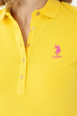 Женское желтое трикотажное платье - U.s. polo assn фото 7