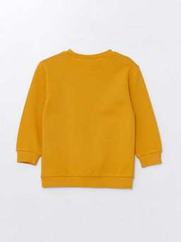 Bisiklet Yaka Kal?n Bask?l? Erkek ?ocuk Sweatshirt