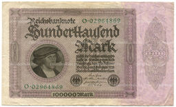 Банкнота 100000 марок 1923 года Германия