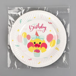 Цена за 10 шт. Тарелка бумажная Уточка, 18 см - Страна карнавалия фото 4