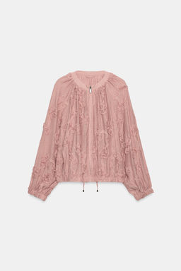 CHAQUETA OVERSIZE ESTRUCTURA FLORES / Rosa pastel - Zara фото 6
