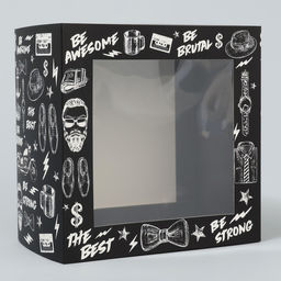 Цена за 5 шт. Коробка-фоторамка подарочная складная, упаковка, Мужская, 14?14?8 см