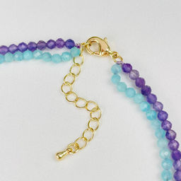 Колье двойное из Амазонита и Аметиста 38 см +