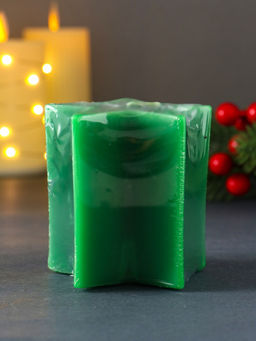 Свеча декоративная «Большая звезда», 75×75×75 мм, зелёная