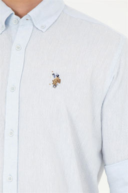 Мужская голубая рубашка с длинным рукавом - U.s. polo assn фото 7